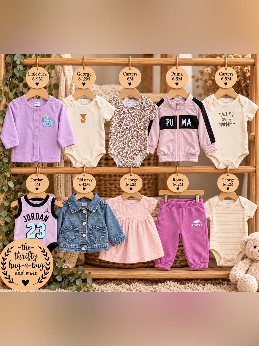 Baby Girl 6-12M 10-Piece Bundle | Jordan Puma Roots Old Navy Carter’s.